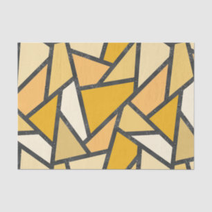 Papier Mousseline Tons de motif en vitrail jaune