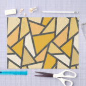 Papier Mousseline Tons de motif en vitrail jaune (Artisanat)