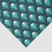PAPIER MOUSSELINE TONS DE MOTIFS ART DÉCO TURQUOISES (Détail)