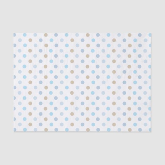 PAPIER MOUSSELINE TONS DE POIS BLEU & TAN (Recto)