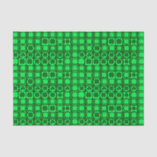 PAPIER MOUSSELINE TONS DE SHAMROCKS CELTIQUES IRLANDAIS VERTS CLAIRS