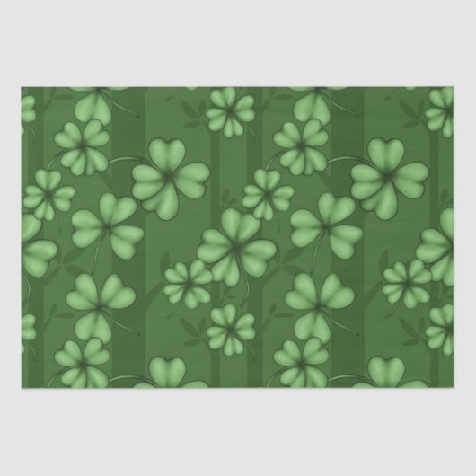 PAPIER MOUSSELINE TONS DE SHAMROCKS IRLANDAIS VERTS (Recto)