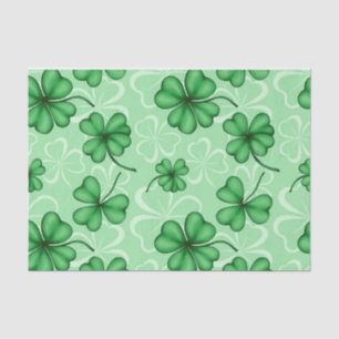 PAPIER MOUSSELINE TONS DE SHAMROCKS IRLANDAIS VERTS