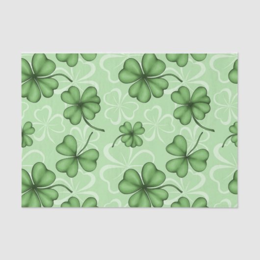 PAPIER MOUSSELINE TONS DE SHAMROCKS IRLANDAIS VERTS (Recto)