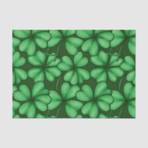 PAPIER MOUSSELINE TONS DE SHAMROCKS IRLANDAIS VERTS