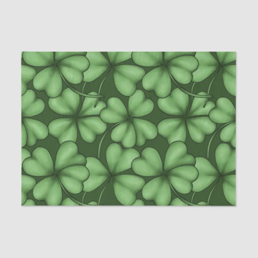 PAPIER MOUSSELINE TONS DE SHAMROCKS IRLANDAIS VERTS (Recto)