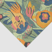 Papier Mousseline Tons de terre riche fleurs exotiques sans couture  (Détail)