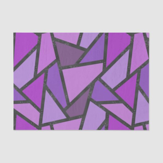 Papier Mousseline Tons de vitrail violet motif (Recto)