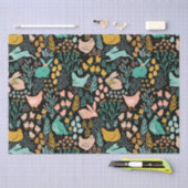 Papier Mousseline Tons pastel Symboles de Pâques motif sur noir (Artisanat)