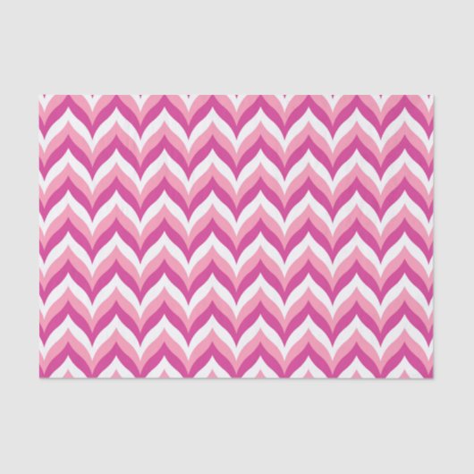Papier Mousseline Tons Rose Et Blanc Zigzag Chevron Motif (Recto)