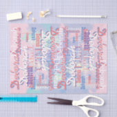 Papier Mousseline tons rose nom du motif personnalisé (Artisanat)