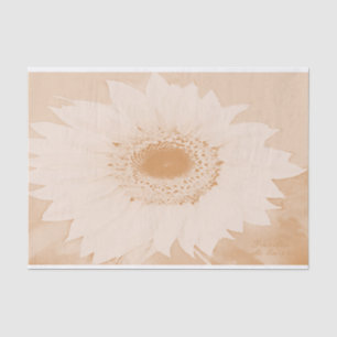 Papier Mousseline Tons sépia Vintage de tournesol floral