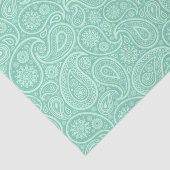 Papier Mousseline Tons vert teint cachemire motif (Détail)