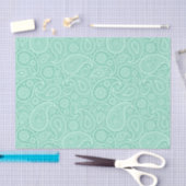 Papier Mousseline Tons vert teint cachemire motif (Artisanat)