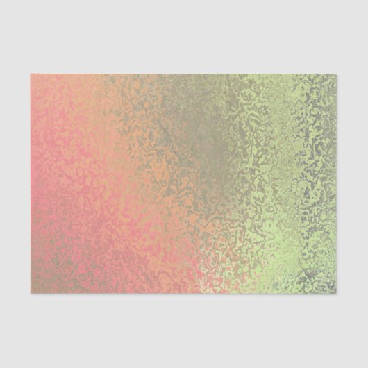 Papier Mousseline Tons verts et Motifs orange Tissus Papier (Recto)