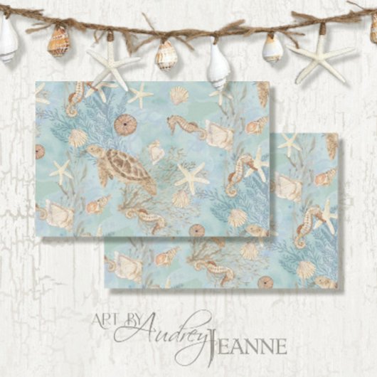 Papier Mousseline Tortue de mer côtière Starfish