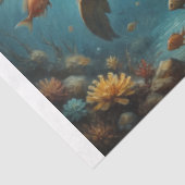 Papier Mousseline Tortue de mer découpage sous-marin (Détail)