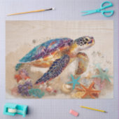 Papier Mousseline Tortue de mer et découpage de corail (Artisanat)
