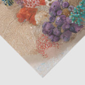 Papier Mousseline Tortue de mer et découpage de corail (Détail)