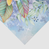 Papier Mousseline Tortue de mer tropicale et fleurs d'aquarelle (Détail)