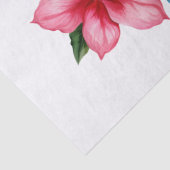 Papier Mousseline Tortue de mer Whimsical et fleurs roses (Détail)