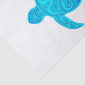 Papier Mousseline Tortue tribale bleue (Détail)