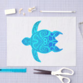 Papier Mousseline Tortue tribale bleue (Artisanat)