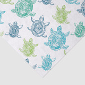Papier Mousseline Tortues bleues et vertes (Détail)