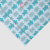 Papier Mousseline Tortues bleues nager Thunder_Cove (Détail)