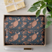 Papier Mousseline Tortues de mer mignonnes crabes patterb beach part (Cadeau)