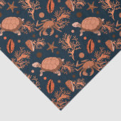 Papier Mousseline Tortues de mer mignonnes crabes patterb beach part (Détail)