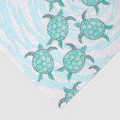 Papier Mousseline Tortues de mer turquoises d'aquarelle sur les (Détail)