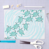 Papier Mousseline Tortues de mer turquoises d'aquarelle sur les (Artisanat)