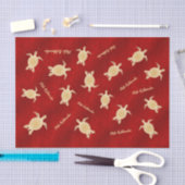 Papier Mousseline Tortues d'or Mele rouge Kalikimaka (Artisanat)