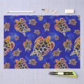 Papier Mousseline Tortues marines Batik Art Africain (Artisanat)