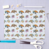 Papier Mousseline Tortues marines, Corail Poisson Marine Vie Bleue (Artisanat)