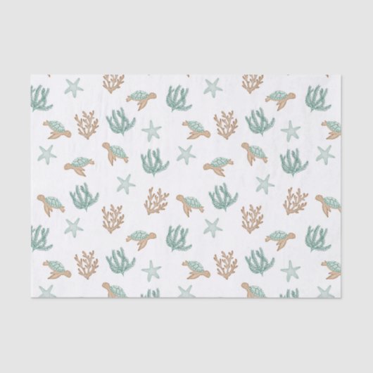 Papier Mousseline Tortues Natation (Recto)
