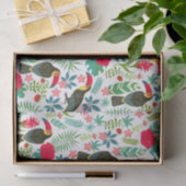 Papier Mousseline toscans colorés fleurs tropicales motif (Cadeau)