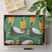 Papier Mousseline Toucan Bird Orange Beak naturel vert animal (Cadeau)