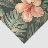 Papier Mousseline Toucan Fleurs roses tropicales Peinture Découpage (Détail)