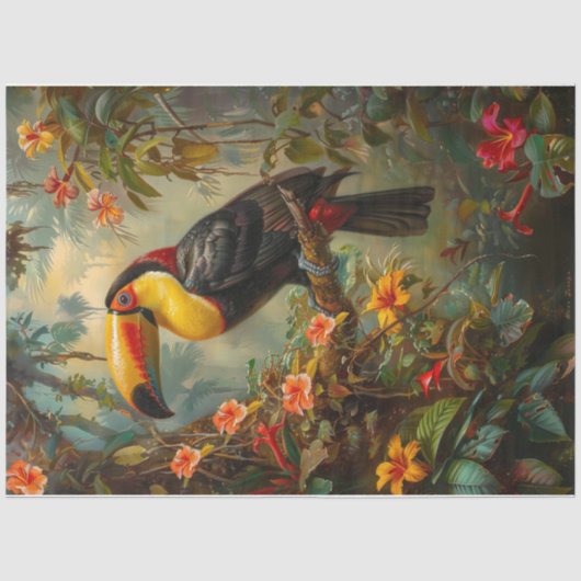 Papier Mousseline Toucan tropical (Recto)