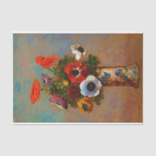 Papier Mousseline Toujours la vie avec les anémones par Odilon Redon