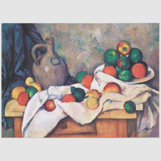 Papier Mousseline Toujours la vie avec les fruits, Paul Cezanne (Recto)
