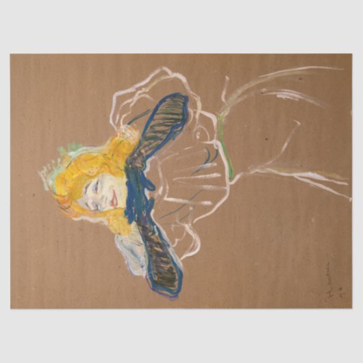 Papier Mousseline Toulouse-Lautrec - Yvette Guilbert Singing (Recto)