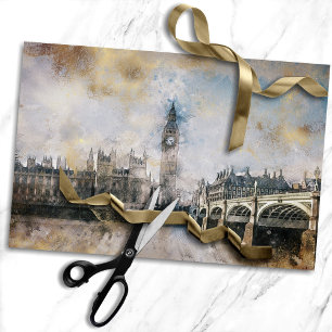 Papier Mousseline Tour d'horloge antique Steampunk Big Ben Decoupa