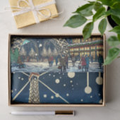 Papier Mousseline Tour Eiffel à Paris, France à l'heure de Noël (Cadeau)