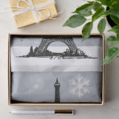 Papier Mousseline Tour Eiffel d'hiver, Balloirs à flocons de neige N (Cadeau)