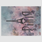 Papier Mousseline Tour Eiffel Paris Art Nouveau Lettres décou page (Recto)