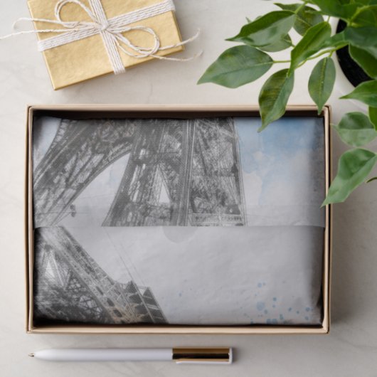 Papier Mousseline Tour Eiffel, Paris, France (Cadeau)