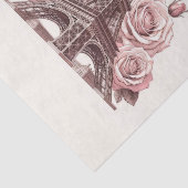 Papier Mousseline Tour Eiffel Paris & Roses Roses Roses Roses Roses  (Détail)